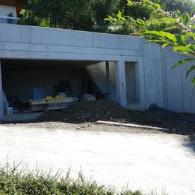 Construction d' un garage double en béton armé